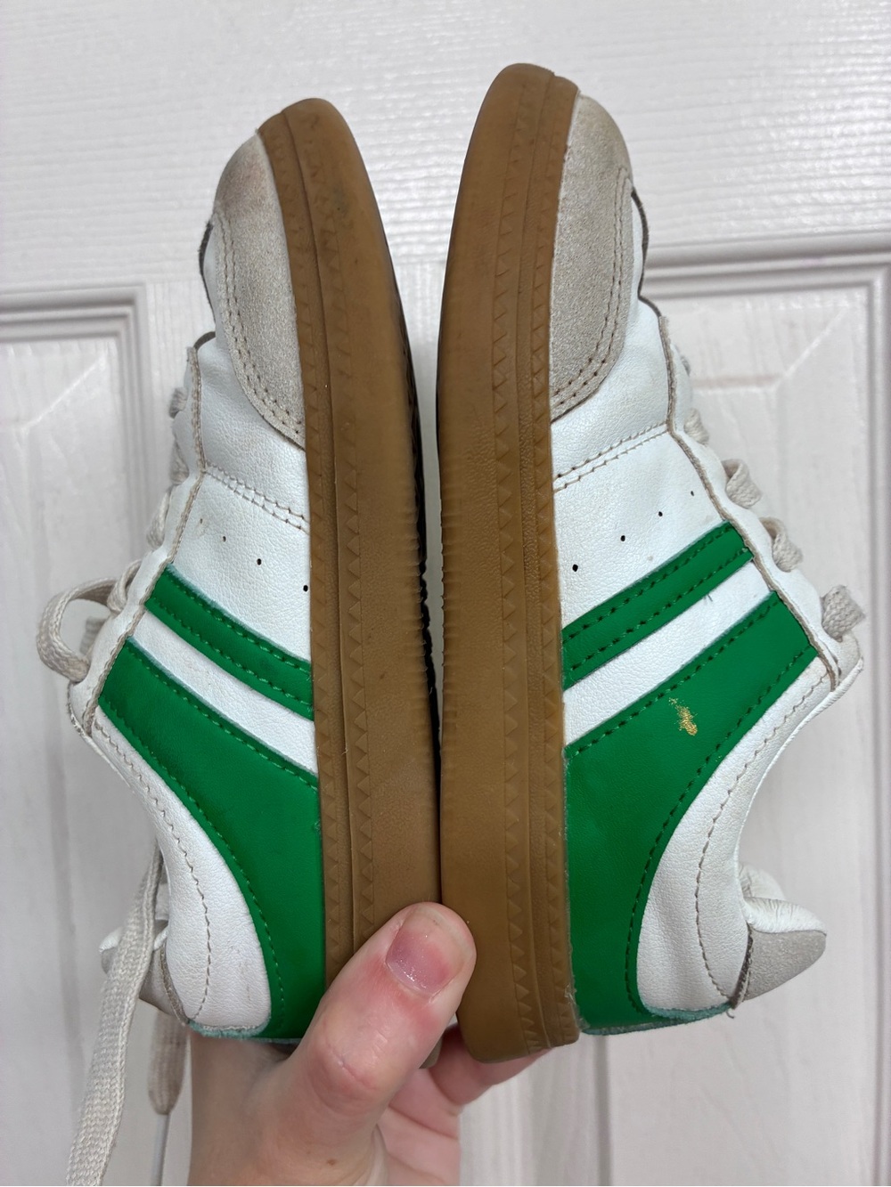 Kids White & Green Casual Sneakers